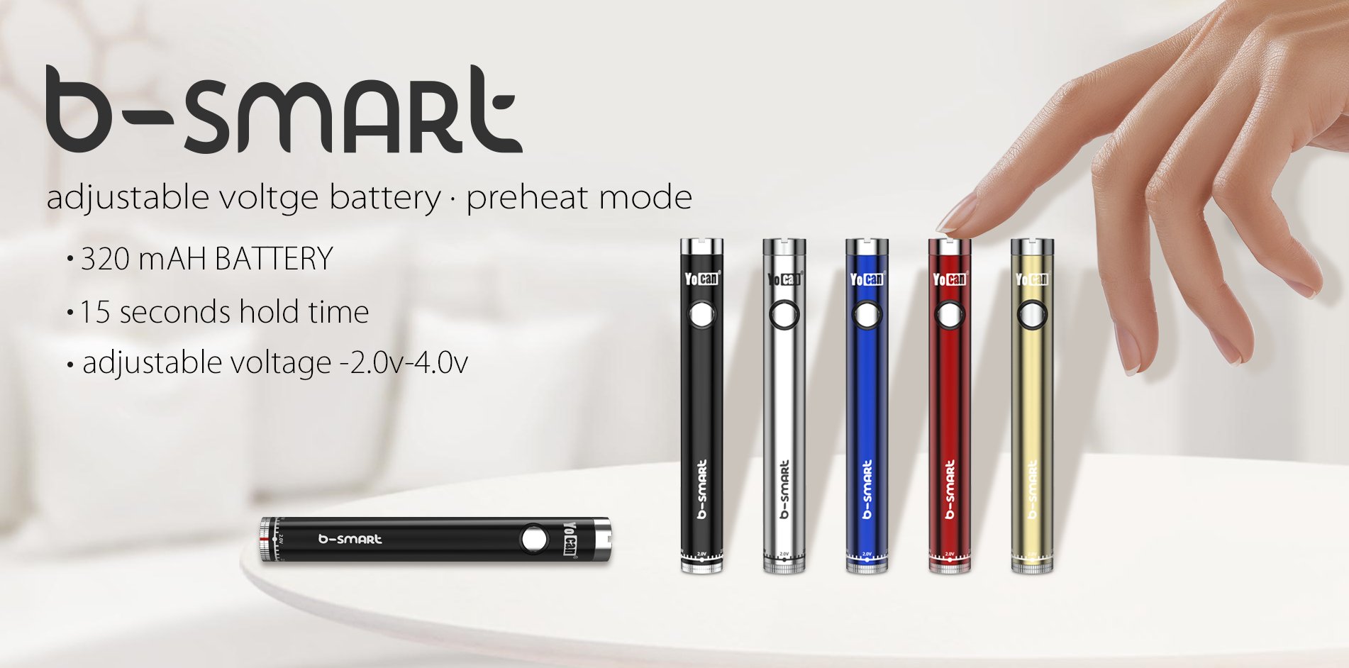 Yocan B-Smart Variable Voltage Vape Battery (320mAh) - Image 2