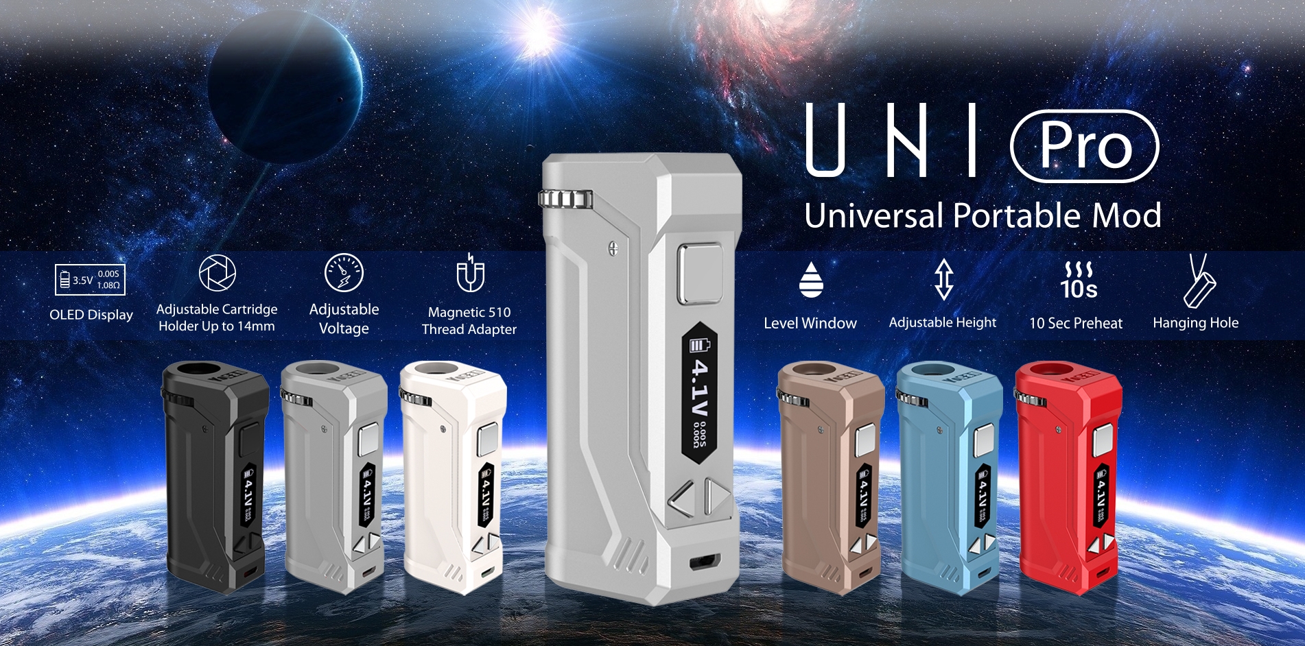 Yocan UNI Pro – Universal Box Mod Vape Battery (650mAH) - Image 8