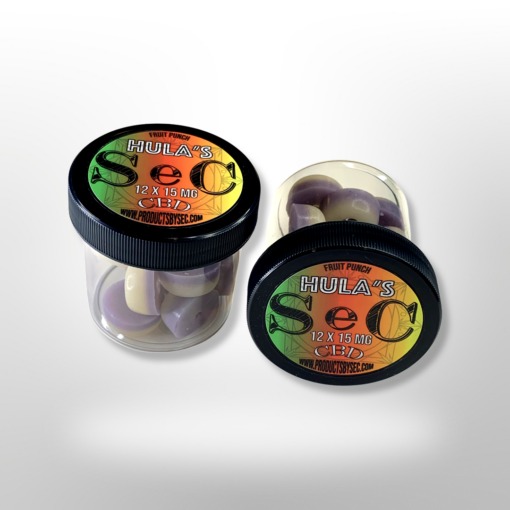 Products by SeC - Hula's Fruit Punch CBD Gummies 12x15mg